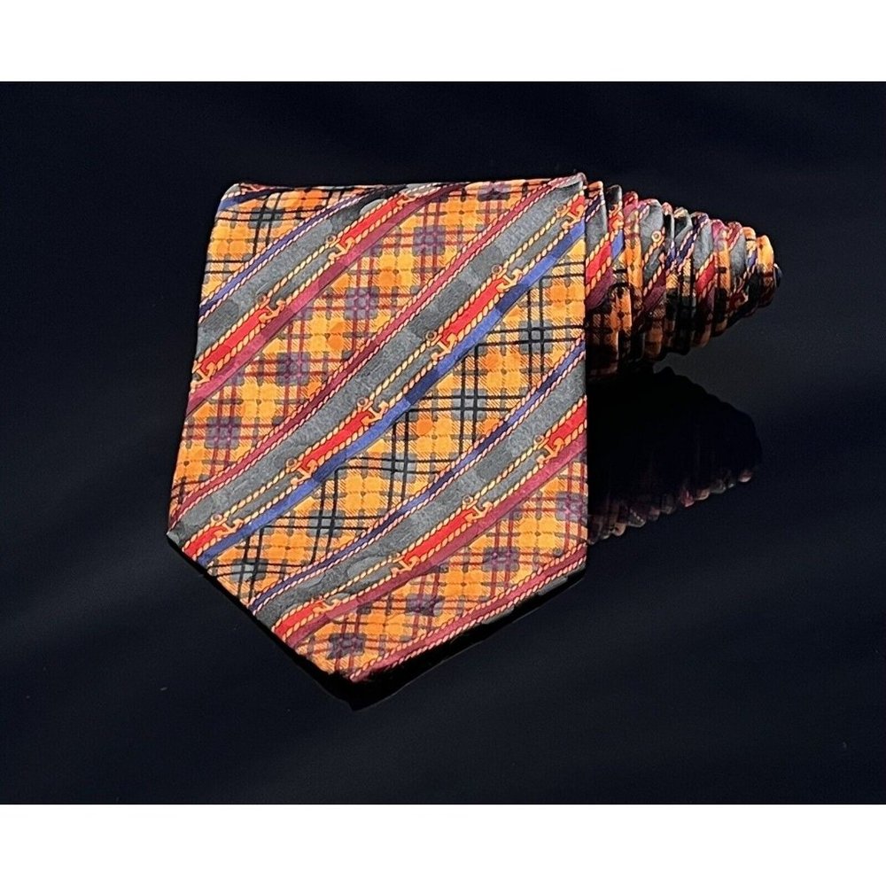 Versace Anchor striped Nautical tie  55” tie - Picture 2 of 6